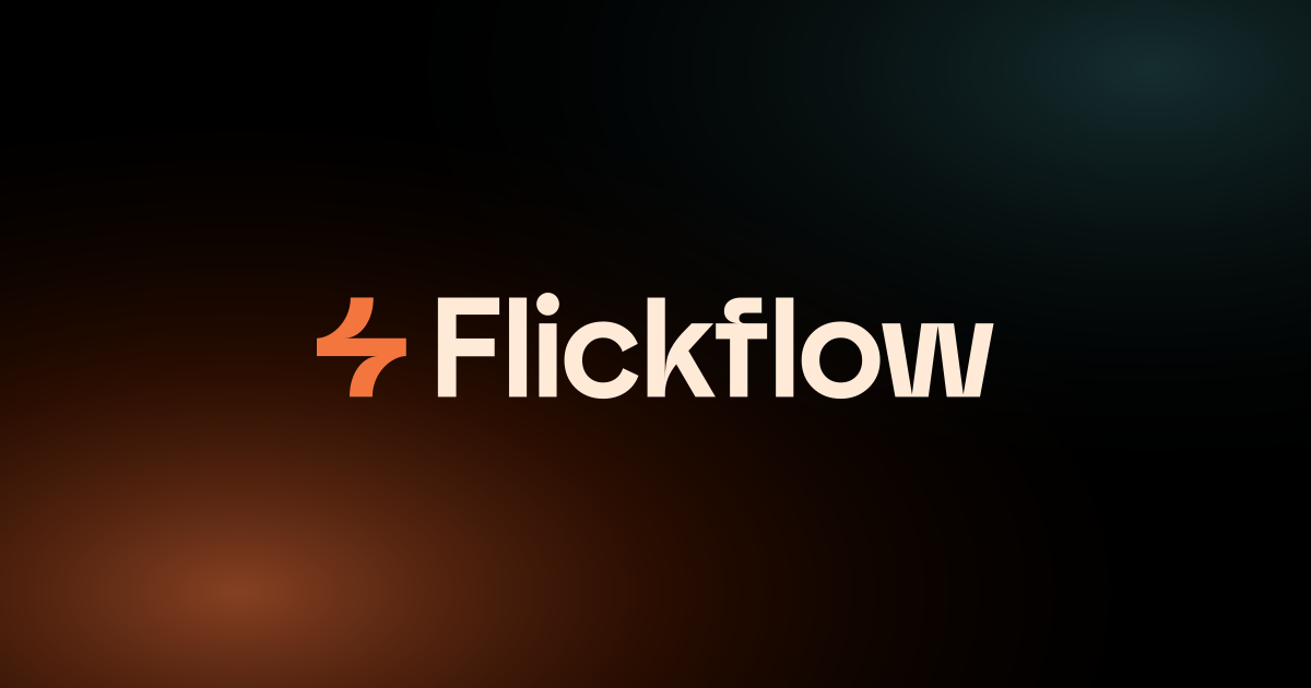 Marca de Flickflow sobre fondo oscuro